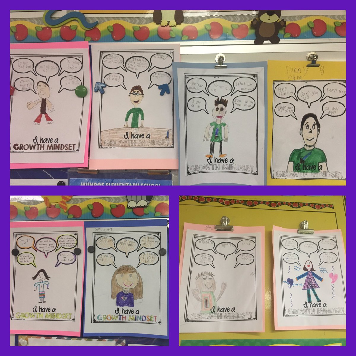 MrsReiber's tweet photo. We created self portraits with encouraging statements to help us stay in the #growthmindset when things get tough! #munroeelementary https://t.co/sFFQ01M2Yd