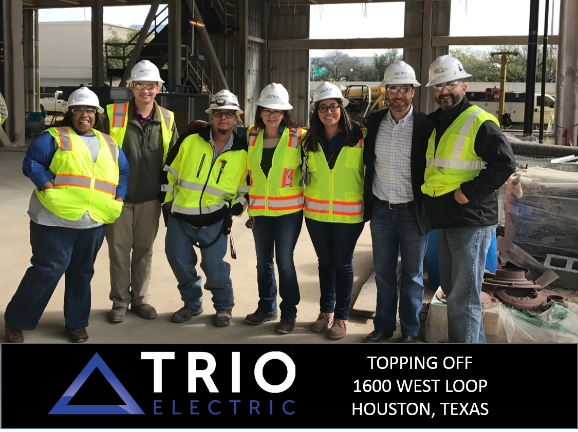 TrioElectric's tweet photo. #TellepsenHouston and #TrioElectric enjoyed today's #ToppingOut at #1600WestLoop #ImprovingLivesbyServing https://t.co/F2oe4mn76J