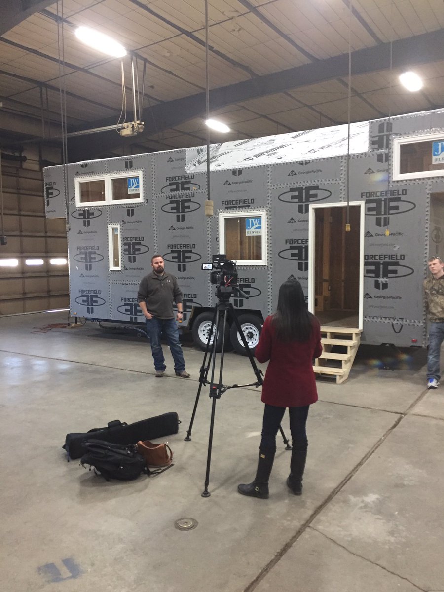@KWCH12 out interviewing us about the tiny house! @brent_kerr1 @NessCityEagles @kevinhoneycutt     #goingbig #stilltiny