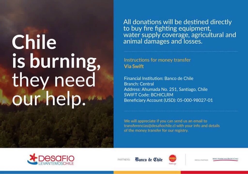 ABNationChile's tweet photo. #HELP | we need money for new houses, supplies for families, firemen &amp; animals. If you guys want to donate, here is all the info. RT please! https://t.co/tNrgjVWb2H
