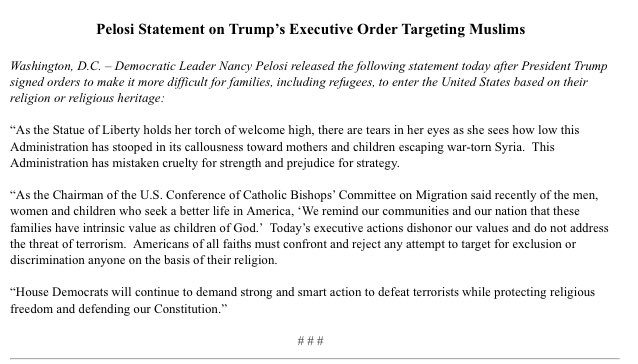 Image result for If you thought only Senator Schumer saw tears in Lady Liberty’s eyes, think again. Here’s Nancy Pelosi: