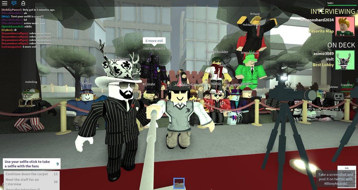 Alex Balfanz On Twitter Wooo Red Carpet Bloxyawards Asimo3089 Roblox Volt Terrisaurus - badcc asimo3089 roblox