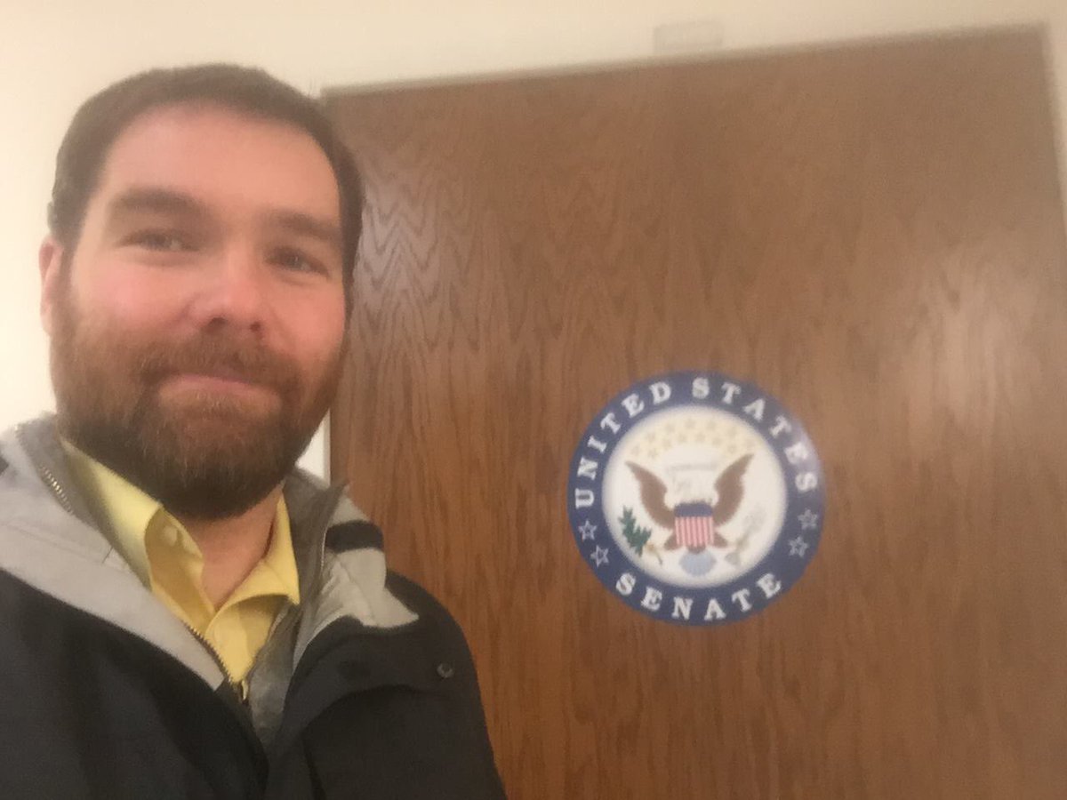 MaineEA's tweet photo. TY MEA member @JesseHargrove1 for delivering 100+ letters from educators and students to @SenatorCollins asking her to #DumpDevos @NEAToday https://t.co/fumWlh6i7p