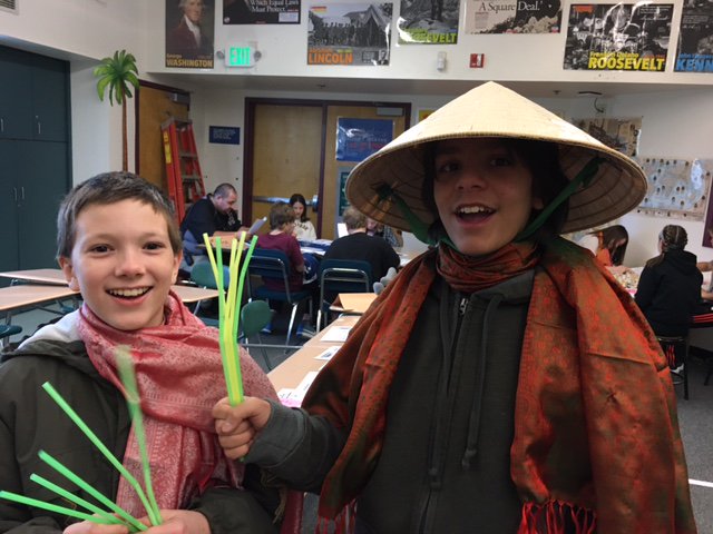 amshawks's tweet photo. Medieval China "Hawk Dynasty" in 7th grade Social Studies. Students with their "rice shoots". https://t.co/nng3Es7Eha