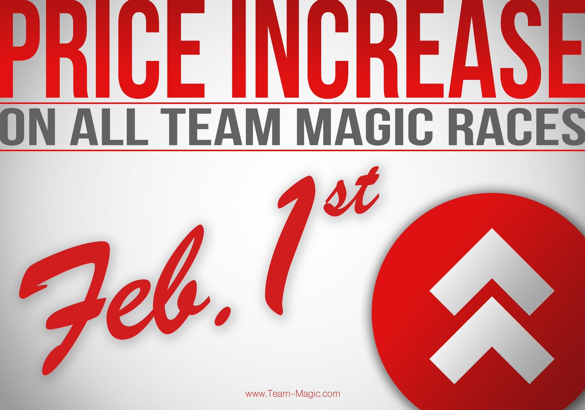 teammagicracing's tweet photo. Price increase on all of our races! Make sure you register this month for early bird pricing! https://t.co/vvOM0sphoQ