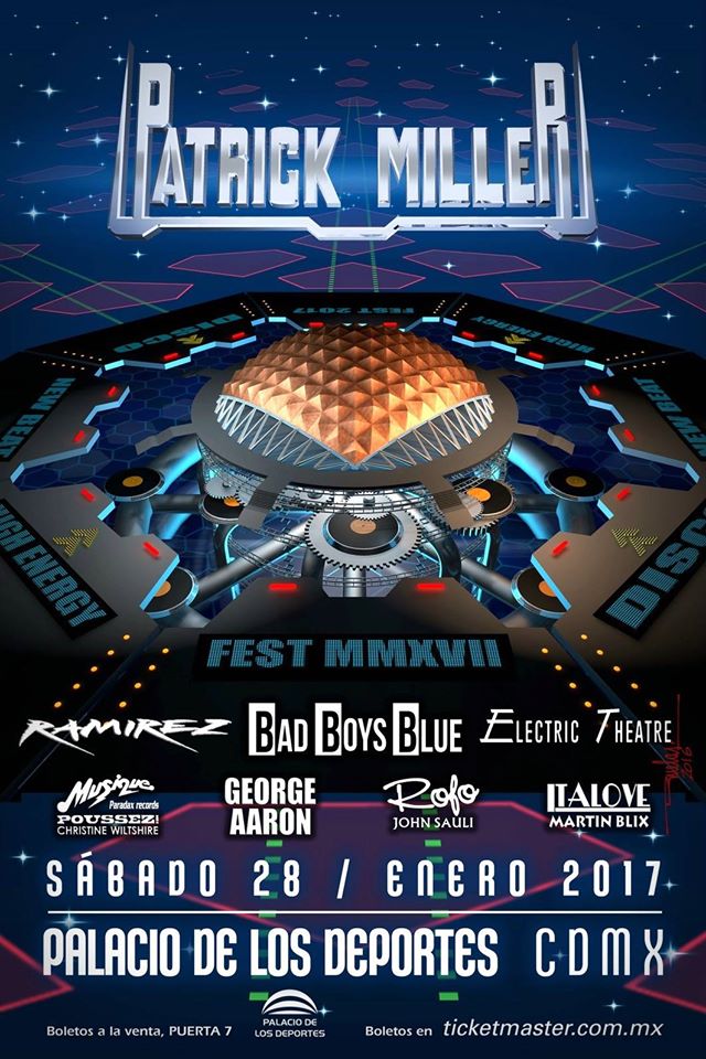 patrickmillermx's tweet photo. Nos vemos este sábado 28 de enero en #PalaciodelosDeportes #PatrickMillerFest!!! Viernes 27 acá normal en la Roma con 80's, 90's y 2miles. https://t.co/PPxKjm5Huh