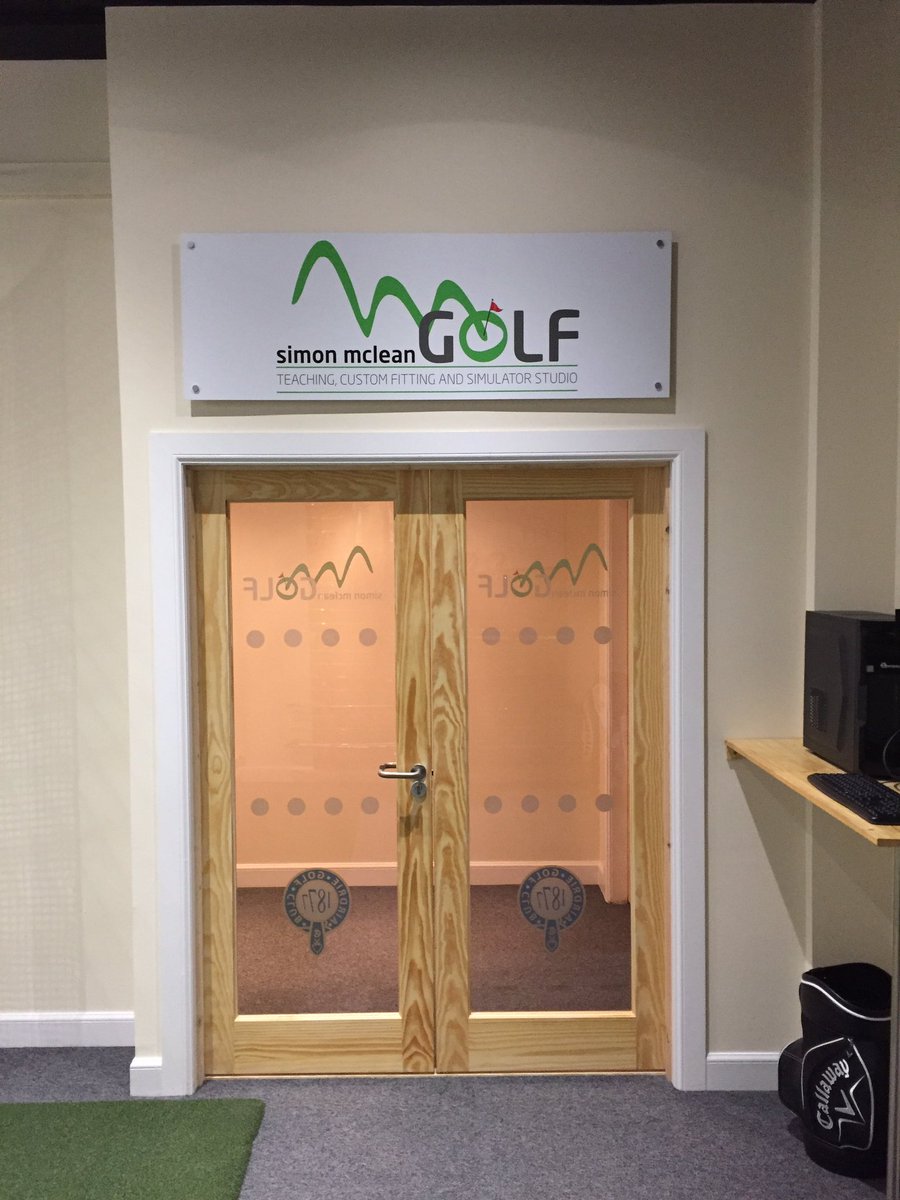 SimonPgapro's tweet photo. @AirdrieGolf job done!!- finally over the finish line - a great facility for all #AGC #lessons #fittings #simulatorhire #topfacility https://t.co/FFu3p18bXU