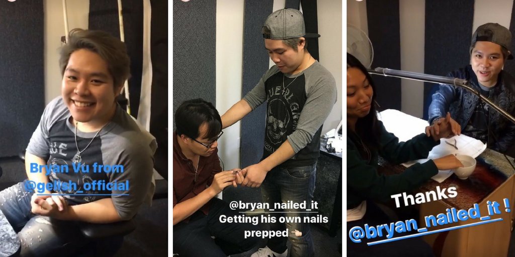 GelishPro's tweet photo. Thanks to @nailsmag for featuring our guy Bryan Vu (@bryan_nailed_it) on their Snapchat doing nails for a cover #bryanvu #makethemgelish https://t.co/67EZh3DGes
