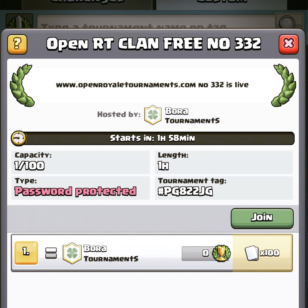 No 332 is live on openroyaletournaments.com you can find easily new tournaments and the passwords #openroyaletournaments #clashroyale
