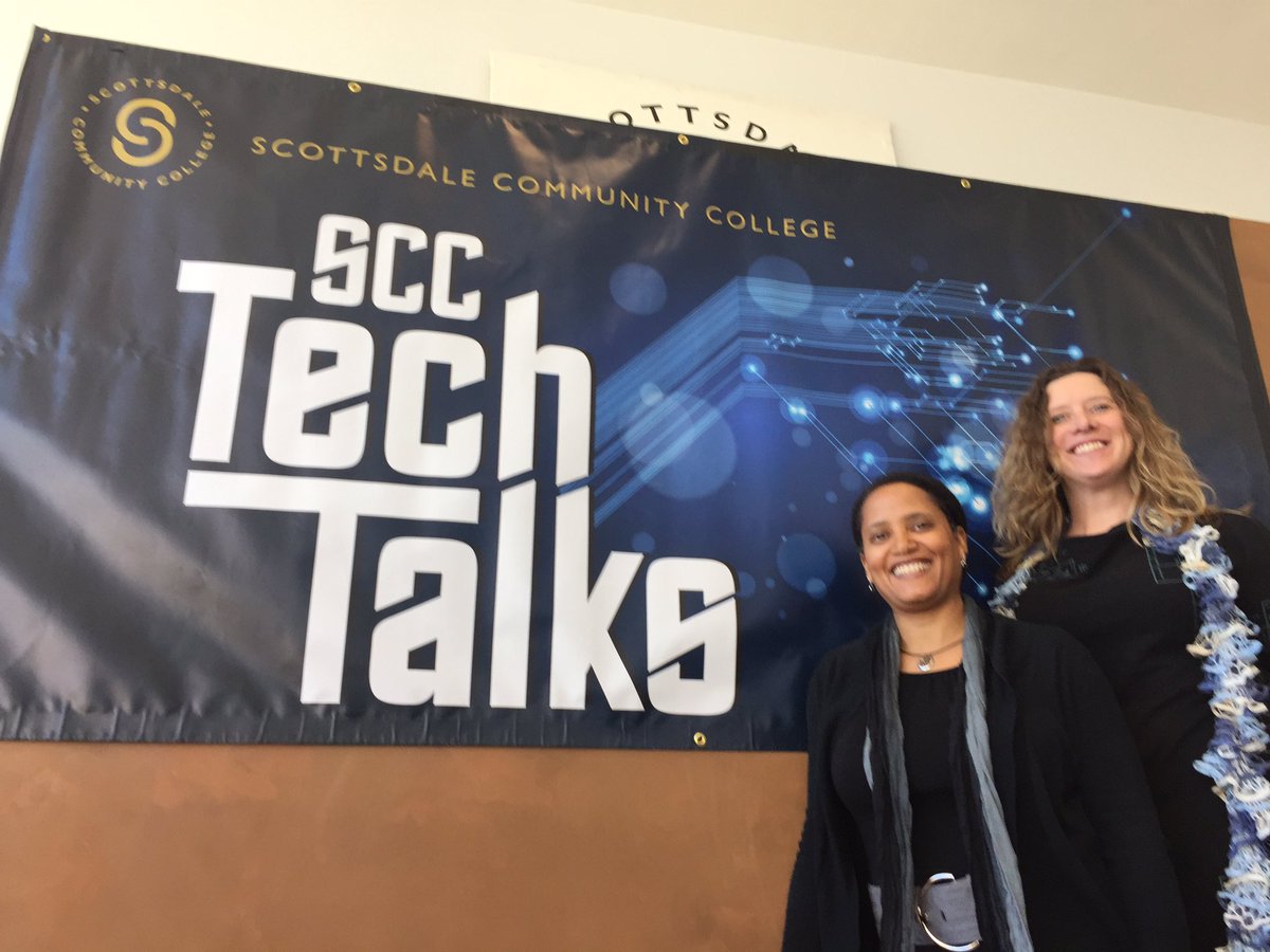 DrSianProctor's tweet photo. Me and my 'geology rocks' partner in all things rockin' Merry Wilson presenting at @ScottsdaleCC Tech Talks. #SCCTechTalks https://t.co/8nZv4uu5OV