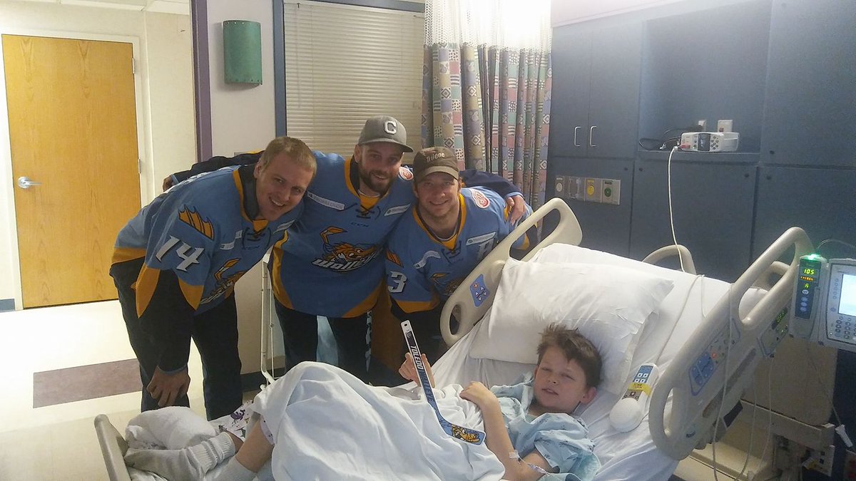 ToledoWalleye's tweet photo. Putting a 😊 on a child's face is what makes it all worth it.

We had a great time visiting Jackson Bauer &amp; other children today at St. V's. https://t.co/n5ONFabfKV