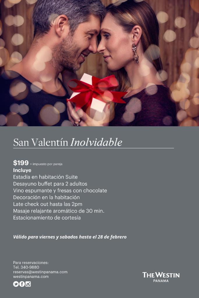 Pasa un fin de semana Inolvidable con Westin Panamá en el mes del amor.
Aprovecha esta super promo todos los fines de semana de febrero