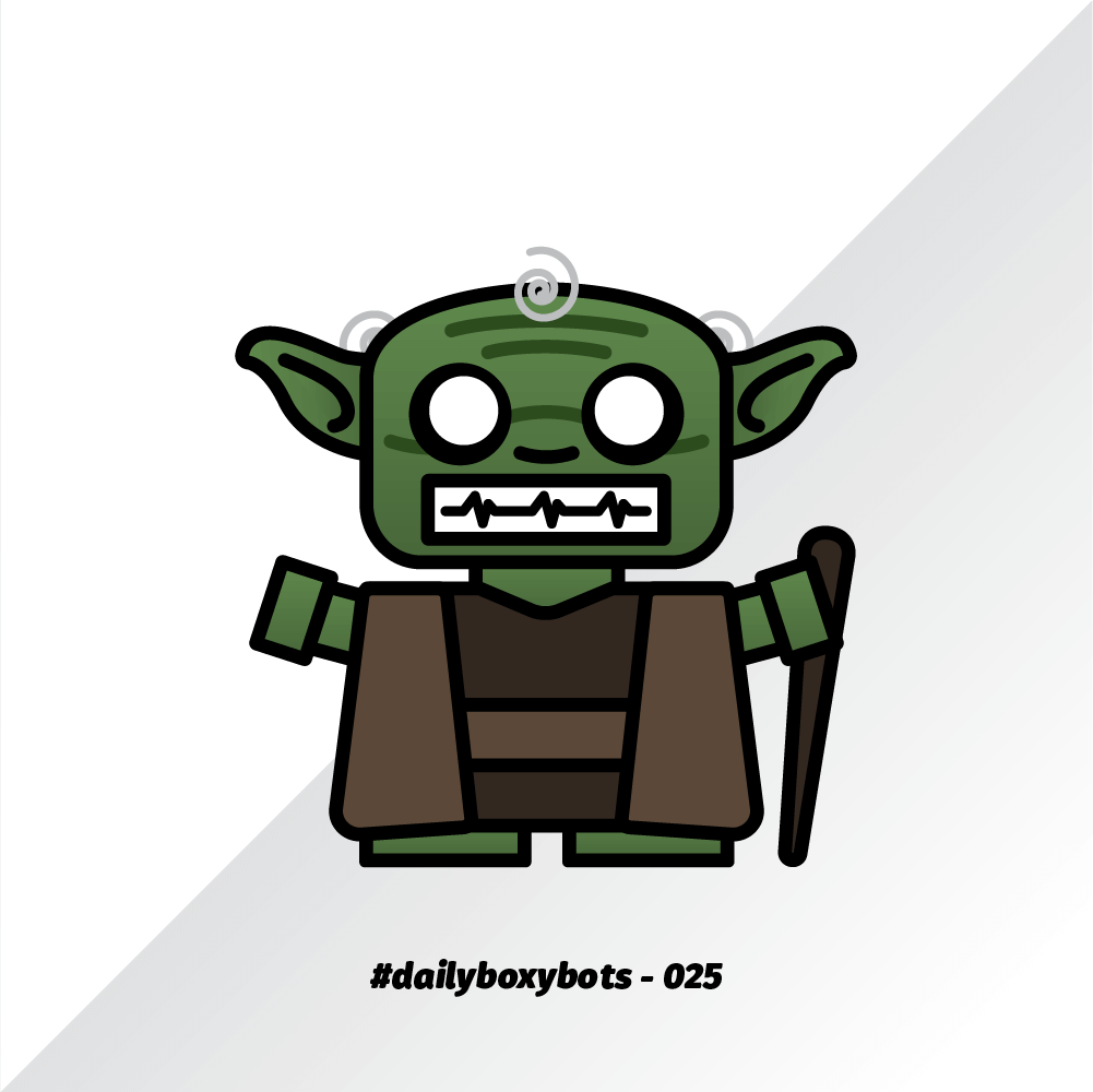 boxybots's tweet photo. Yoda Bot is a wrap for day 025 of the #DailyBoxybots challenge. "Share this you must!" :P https://t.co/gSm0lTL9hn