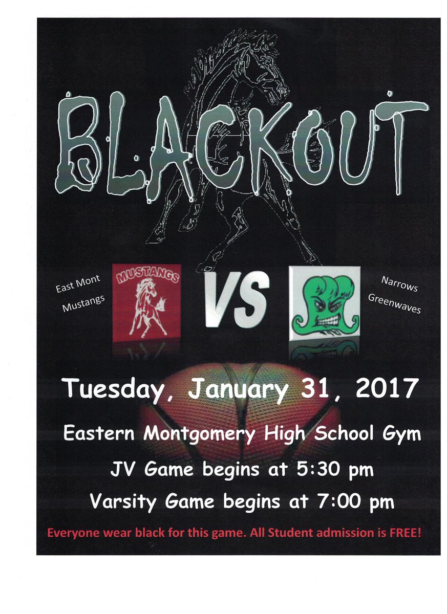 Blackout Night at EMHS! Join the fun and support the team!
#GoMustangs