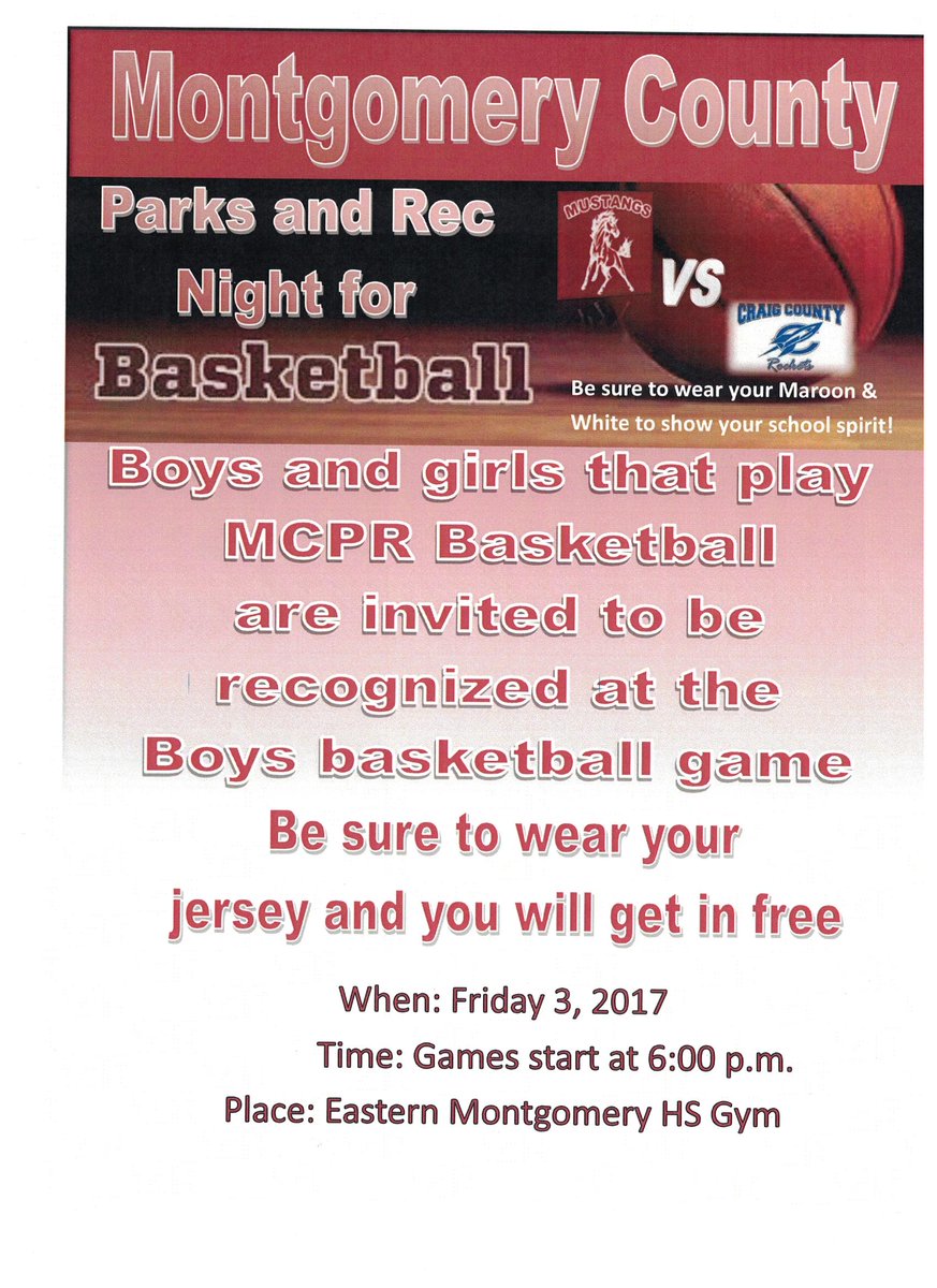 Parks and Rec Night Feb. 3!  Come out and support all the Mustangs! #GoMustangs