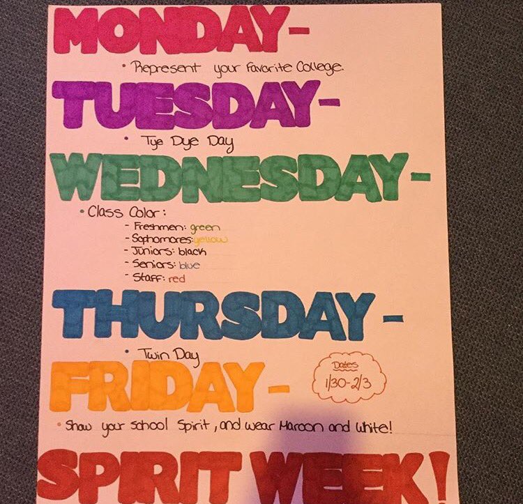 gesdYAC's tweet photo. Spirit week starts Monday!!!! https://t.co/XopT99aTBO
