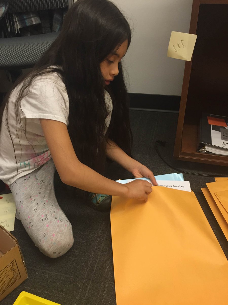 CCElderLaw's tweet photo. What makes our work possible? Volunteers—board members, committees, students, conference presenters &amp; our smallest envelope stuffer, #BCLI20 https://t.co/4F19o8zTXj