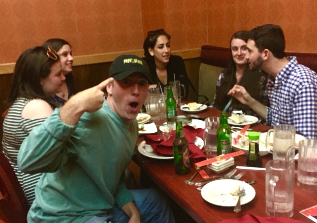 MovieProvidence's tweet photo. Who's ready for the weekend? Looks like @JoeyNappa is! https://t.co/PZP5Sp3DxC
