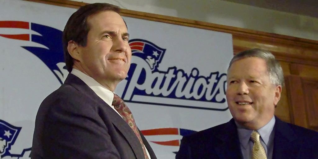 Patriots's tweet image. #OTD 17 years ago, the #Patriots named Bill Belichick head coach. 

Super Bowl LI will mark his 7th Super Bowl as head coach of the team.
