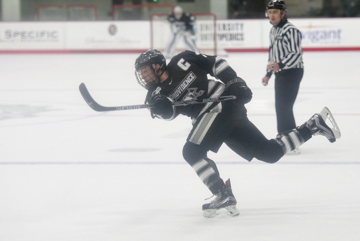 FriarsHockey's tweet photo. 100th career game for the captain here tonight @josh_monk #GoFriars https://t.co/qh9JKQLAKp