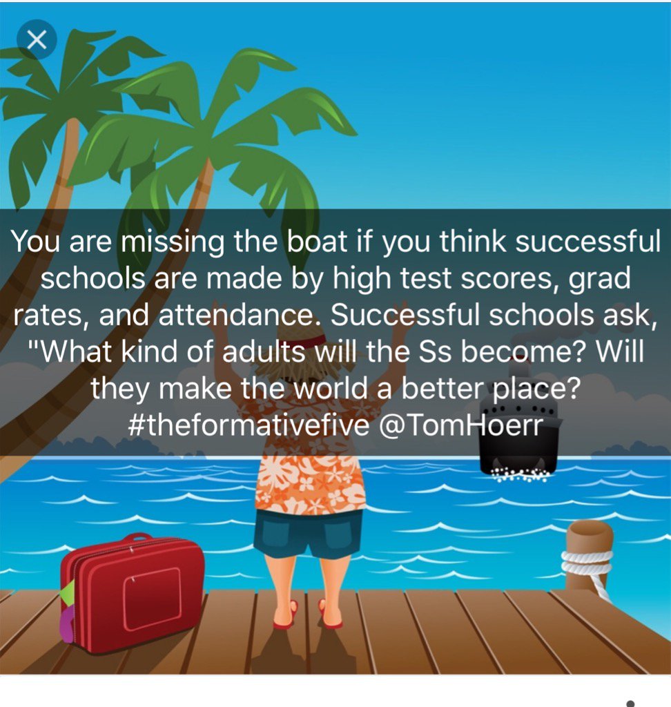 eliseheger's tweet image. Are we missing the boat when we think about what makes a school successful? @TomHoerr #theformativefive