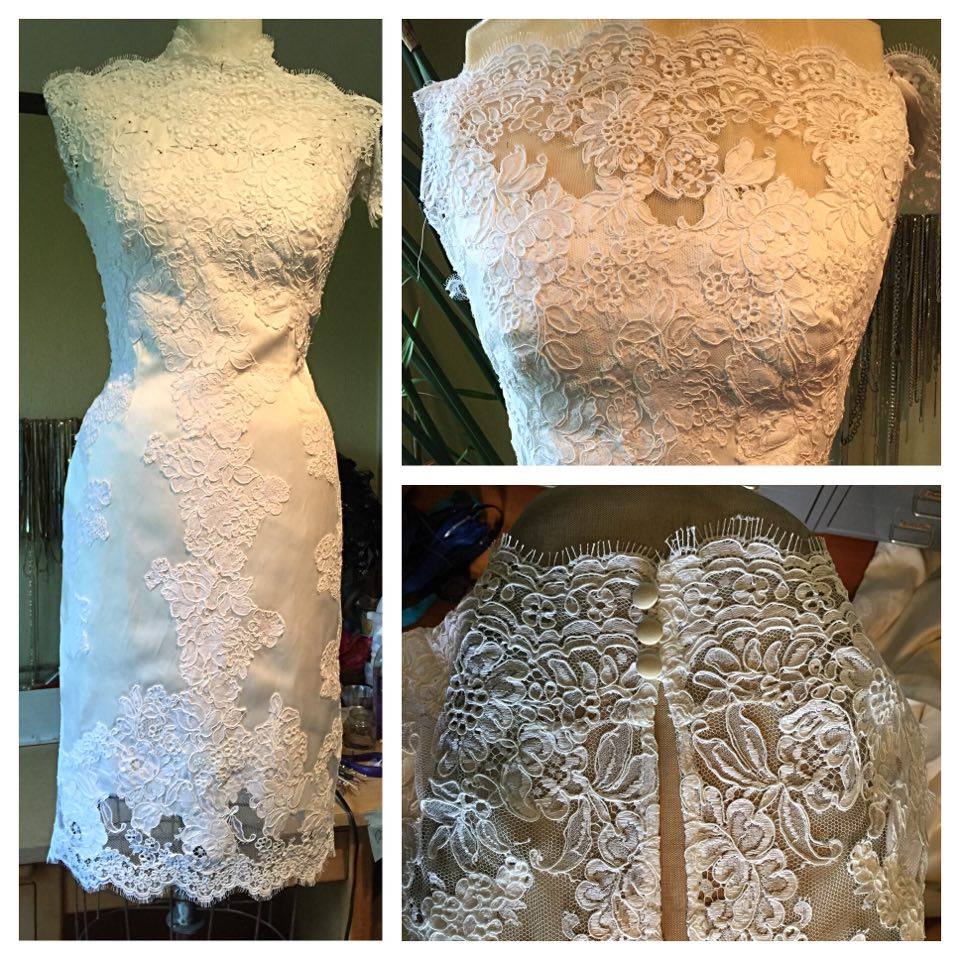 Urchin_Design's tweet photo. This fitted lace sheath (in work) is made from the client's mothers' 1970's wedding gown. <3
#SoniaKasparian #bespokebridal #weddingdress https://t.co/TXDY2OI6t7