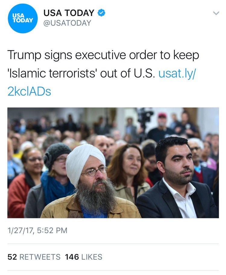 Dear <a href="/USATODAY/">USA TODAY</a>,
Why are you using the photo of a Sikh in your post about "Islamic terrorists?" This is wrong and harmful. Please correct it.