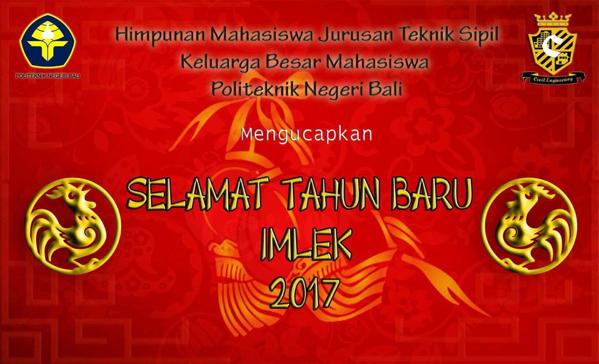 Himpunan Mahasiswa Jurusan Teknik Sipil mengucapkan Selamat Tahun Baru Imlek  🎉semoga tahun baru Imlek membawa keberkahan untuk kita semua 🙏