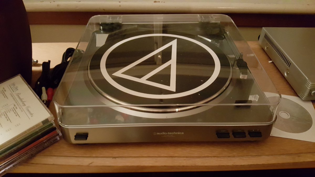 GCLibraryLady's tweet photo. Goodbye Thorne turntable, welcome this thing. #BecauseIts2016 https://t.co/XIaKdcVjor