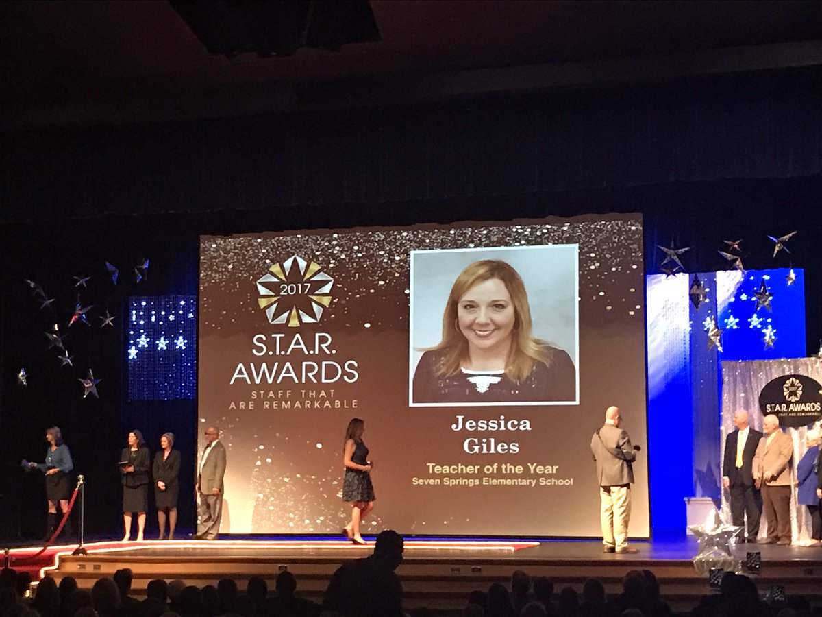 Congratulations to Jessica Giles Stoneking, Mr. Stoneking's wife, for being recognized as the SSES Teacher of the Year!!!