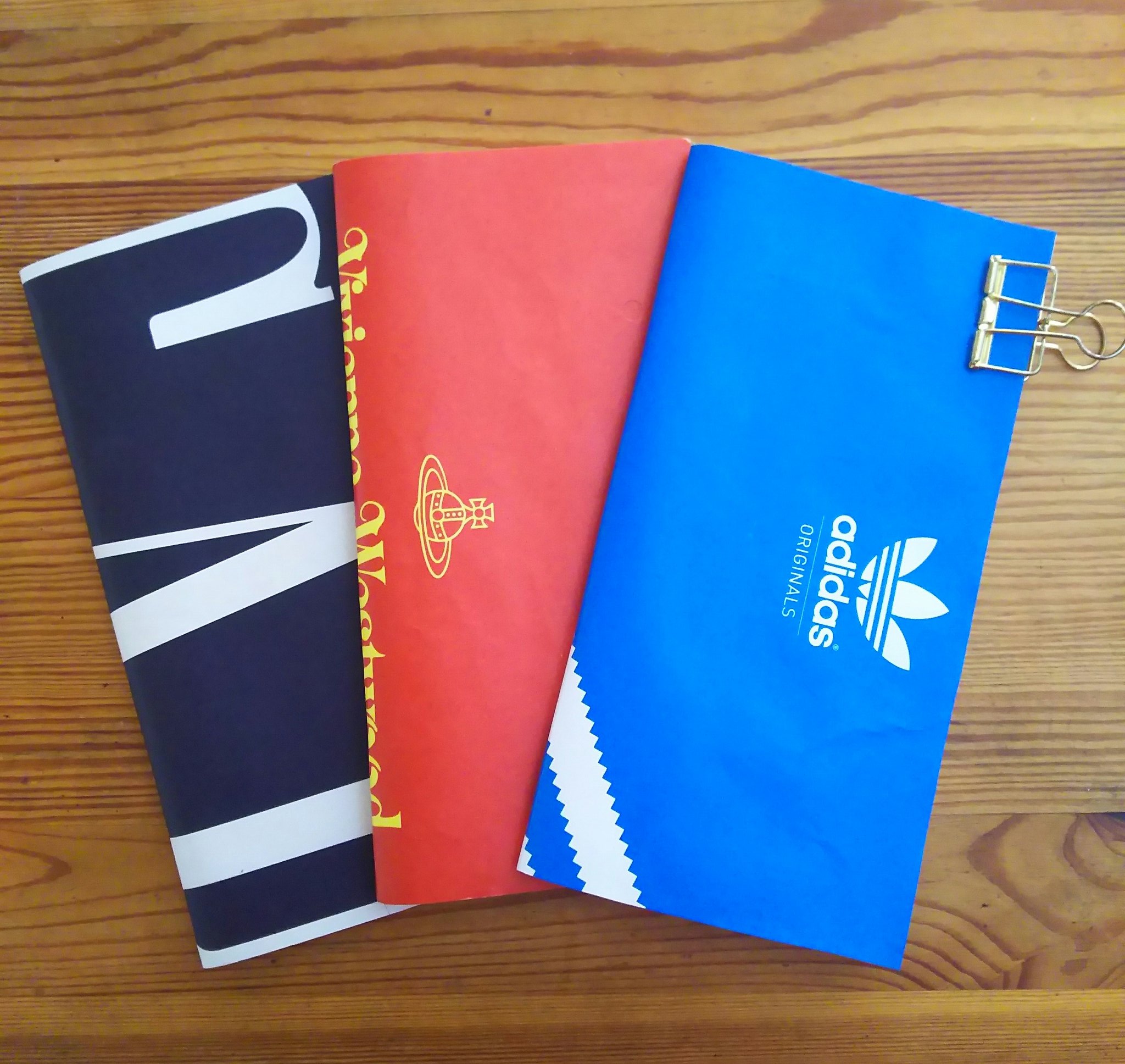 まいこはん セリアのトラベラーズノート リフィル表紙がペラペラだからショップ袋でリメイク 補強 ショップ袋ってなんとなく捨てられずに取っといて溜まりがちだけど これなら楽しく袋消費できるし ノートもかわいくなるしいいよね 今日は新しくadidas