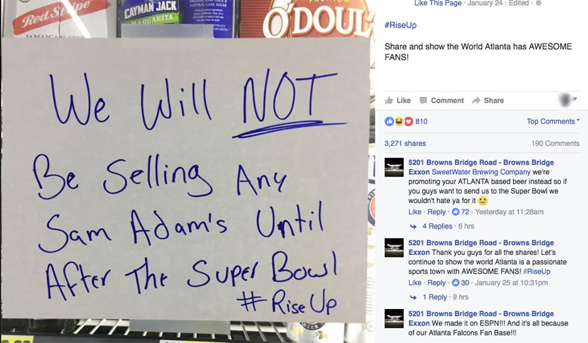 tuneriescb's tweet photo. SweetWater and Sam Adams Talk a Little Smack on Twitter Ahead of the Big Game... - craftbeer https://t.co/ncuGKStYLt https://t.co/mKa0oppL07