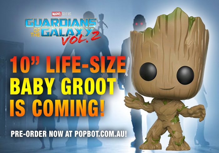 hellopopbot's tweet photo. 10” Baby Groot is coming in March! RT and Fave to go into the running to win one of your own! #funko #groot #popvinyl https://t.co/7TBnt4E23g
