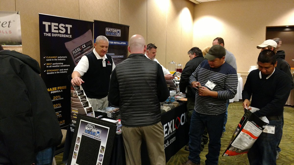 techotaphouse's tweet photo. @AllianceGator @GatorKevinM @MikePatronik educating about #PolymericSand #Cleaners #Sealers #GatorBase #Flexlock #TechoBloc

@paverpete1 https://t.co/388Sg7snxa