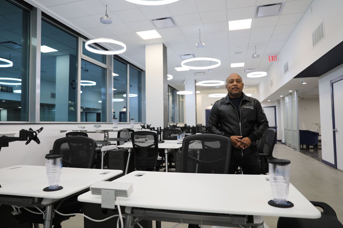 TheSharkDaymond's tweet photo. Less than 2 weeks until the opening of my new coworking space in #NYC @blueprintandco! Check it out #SharkTank fans: https://t.co/w5hUUenDhZ https://t.co/oGza88ZcLc