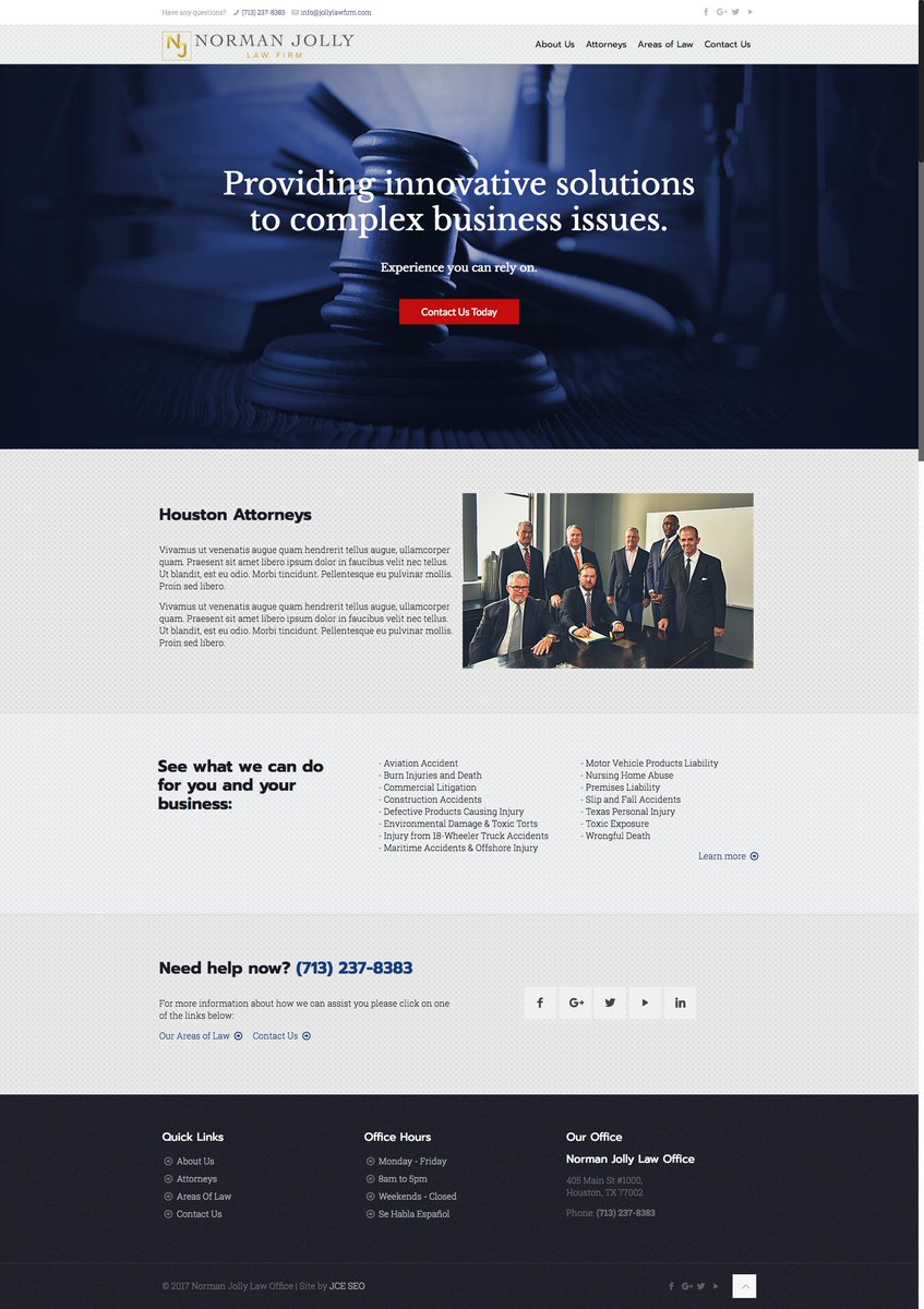 JCESEOExpert's tweet image. Putting the finishing touches on new website for the Jolly Law Firm in Houston, TX. #attorneywebsitedesign #lawfirmwebsitedesign #WebDesign