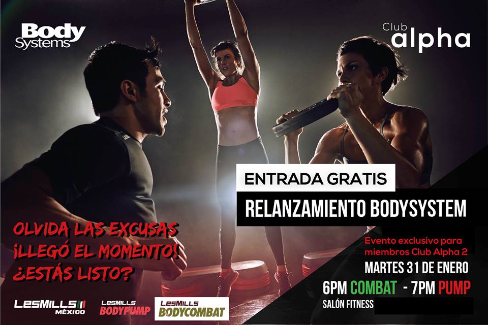 clubs_alpha's tweet photo. Miembros de Club Alpha 2, los invitamos el próximo martes 31 de enero al relanzamiento de #BodyCombat #Hit69 y de #BodyPump #Hit99 https://t.co/ERYDZfVMVu