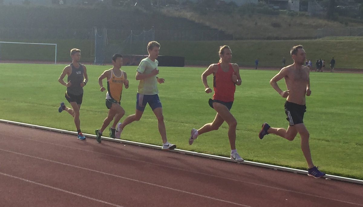 Special workout today gents! 4mile tempo and 1ks <a href="/Eric_Speakman/">Eric Speakman</a> <a href="/HamishCarson/">Hamish Carson</a> <a href="/Timmyc07/">Tim Collins</a>. Thanks <a href="/nickwillis/">Nick Willis</a> 
#5kgrind