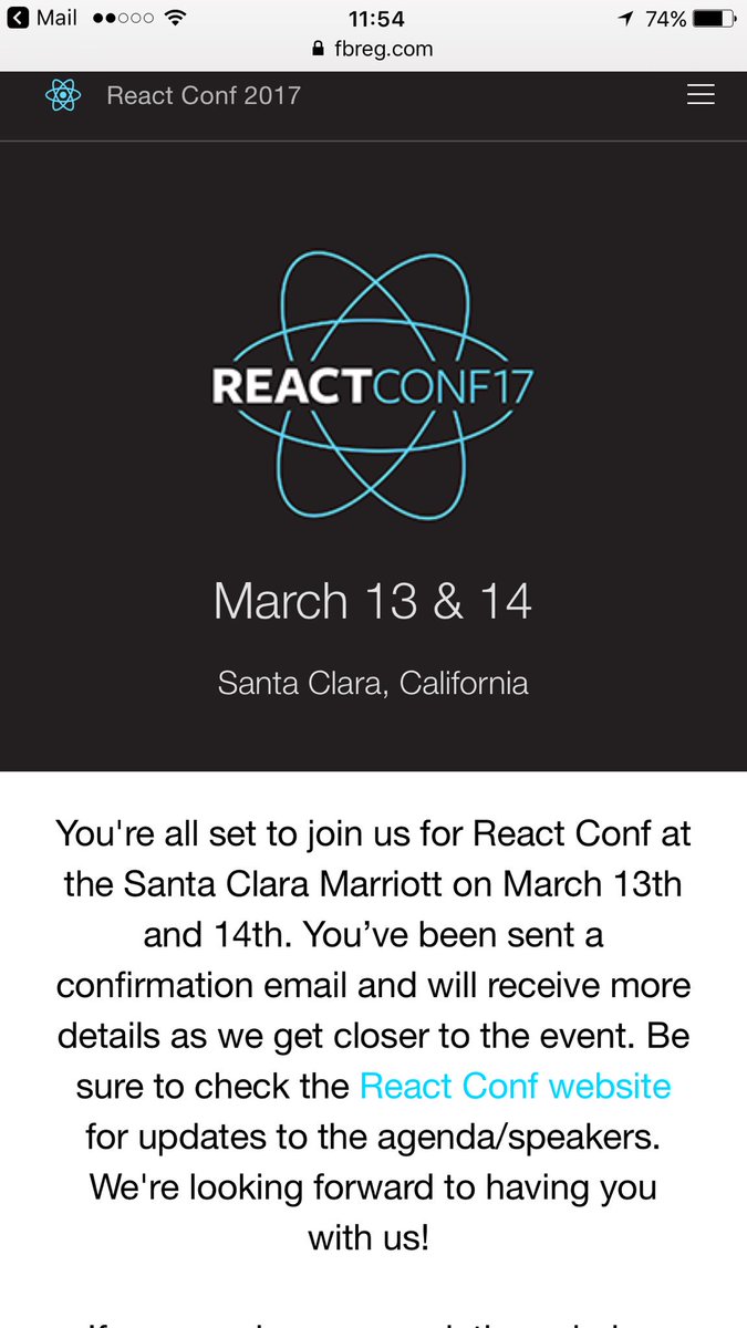 yuk_io808's tweet image. Registered. Thank You react conf for the scholarship!!! I look forward to seeing you all in march!!
#reactconf2017 #reactconf