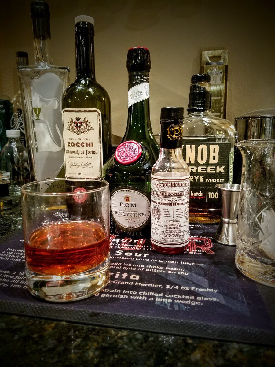 Alamagoozlum's tweet photo. Flipping some pages of @karanewman's Shake, Stir, Sip

La Louisiane
Absinthe rinse
3/4 of 
Rye, benedictine, sweet vermouth 
So so so good! https://t.co/8JUxLAdeSG