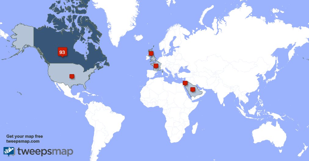 HeronPark's tweet photo. My followers live in Canada (91%), France(1%)... Get your map: https://t.co/JdW1ksyI0x https://t.co/Wx5BivWQ8X