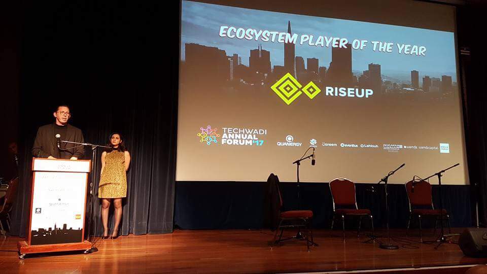 Endeavoreg's tweet photo. @riseupsummit wins Ecosystem Player of the Year at Tech Wadi Annual Forum 2017. Congratulations #RiseUpTeam! #Ecosystem #Egypt https://t.co/KArjrJH7Pg