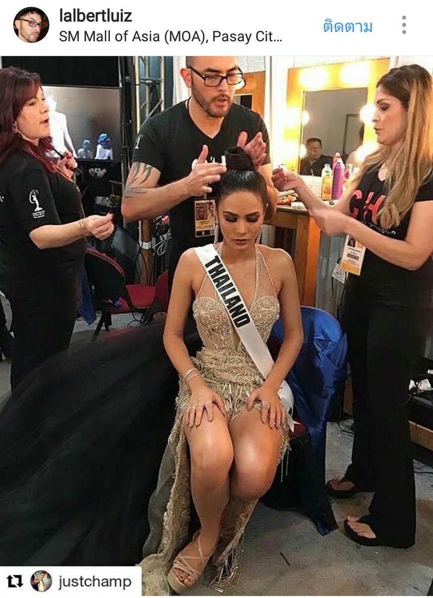 ช่างกำลังรุมทำผมให้"น้ำตาล"วันรอบพลีริมฯ ดูสติและสมาธินางสิ มาเต็ม !!! ทุกอย่างแข่งกับเวลา แล้วเธอก็ทำได้ดี #MissUniverse #Thailand