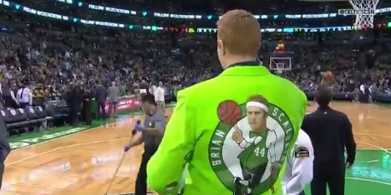 BleacherReport's tweet photo. The White Mamba does what he wants ☘

Brian Scalabrine rocks blazer with his face on it during Celtics broadcast https://t.co/xZDcmAczXV https://t.co/gY3d1PEmRq