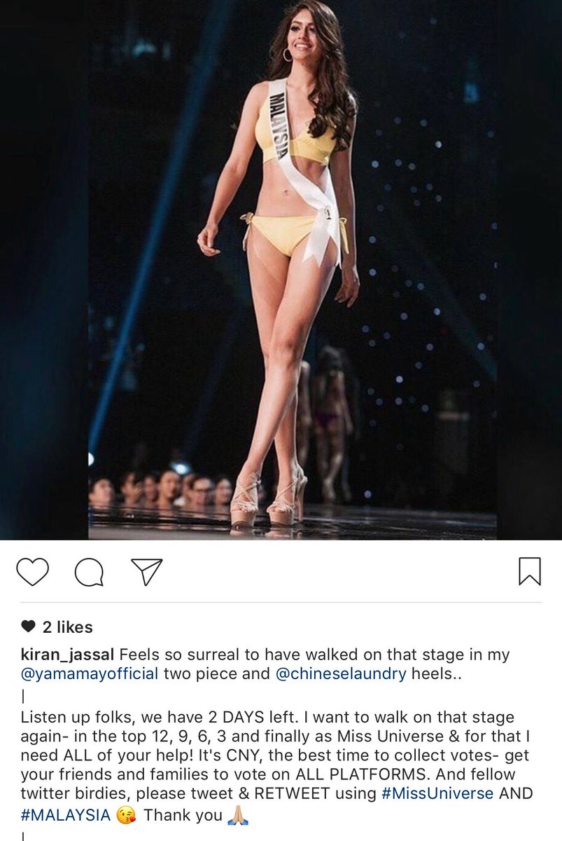 corymelati's tweet photo. Kiran Jassal need our help! #MissUniverse #Malaysia fighting! https://t.co/ZCbL0FdSIG