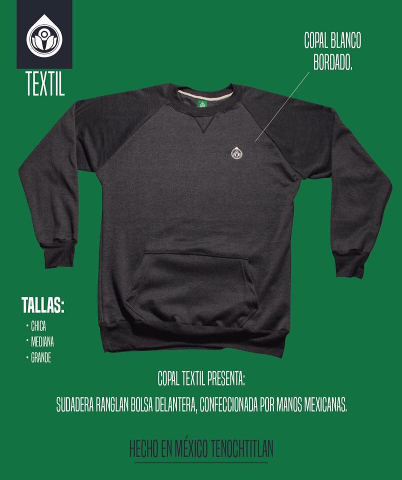 CopalPatinetas's tweet photo. Sudadera corte ranglan bolsa delantera de #CopalTextil. #RopaParaPatinar hecha por manos mexicanas. De venta en nuestras redes sociales. https://t.co/Lu0Vn840JS