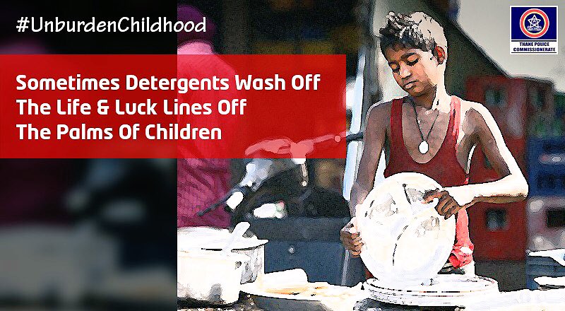 ThaneCityPolice's tweet photo. Let their destiny shine with the right facilities & opportunities . #UnburdenChildhood #ReportChildLabour https://t.co/wtVdZxzIWi