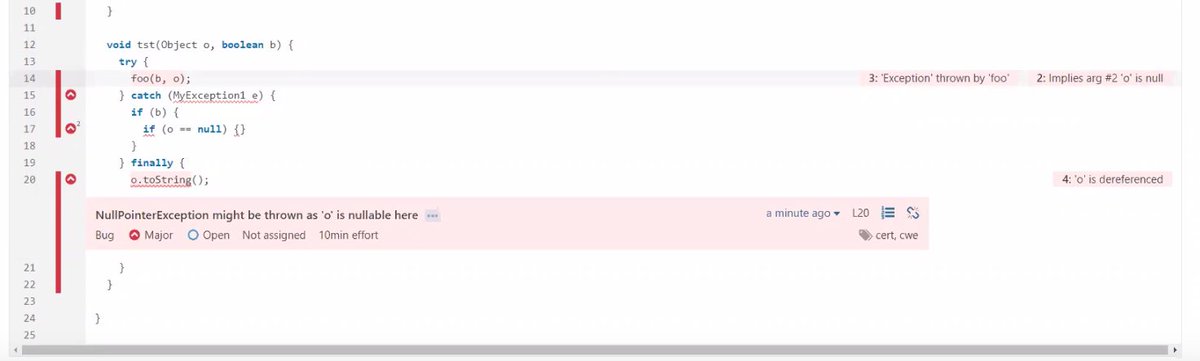Seen yesterday at <a href="/SonarSource/">Sonar</a> weekly demo: <a href="/SonarQube/">SonarQube</a> will soon report data flow analysis, this is big!