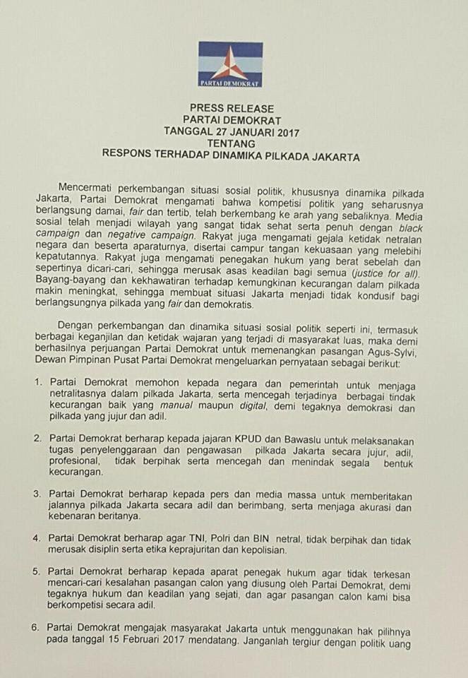GunRomli's tweet photo. Pilkada tdk hanya di Jkt, ini kok Demokrat bikin seruan khusus di Jkt, Knp? Oh iya anak Pepo lg ditunjuk nyalon  https://t.co/xCwgS8mUVk