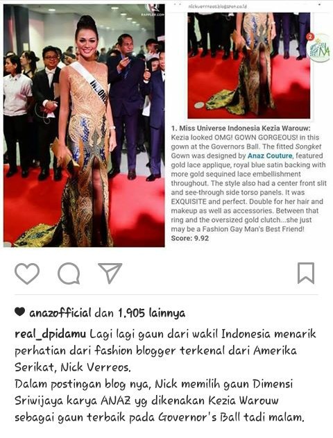 tienztyn's tweet photo. Yg ini  9.92 #MissUniverse #Indonesia https://t.co/l9Oi6Bj1pY